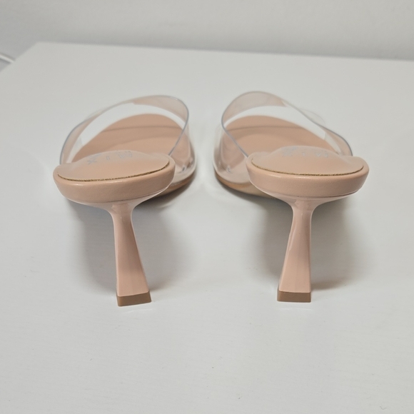 Mix No. 6 Cream and Tan Heels with Clear Strap - Picture 6 of 6